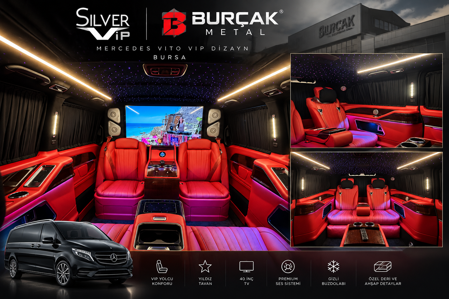 Burçak Metal İçin Mercedes Vito VIP Dizayn | Bursa’da Özel Premium Araç Projesi