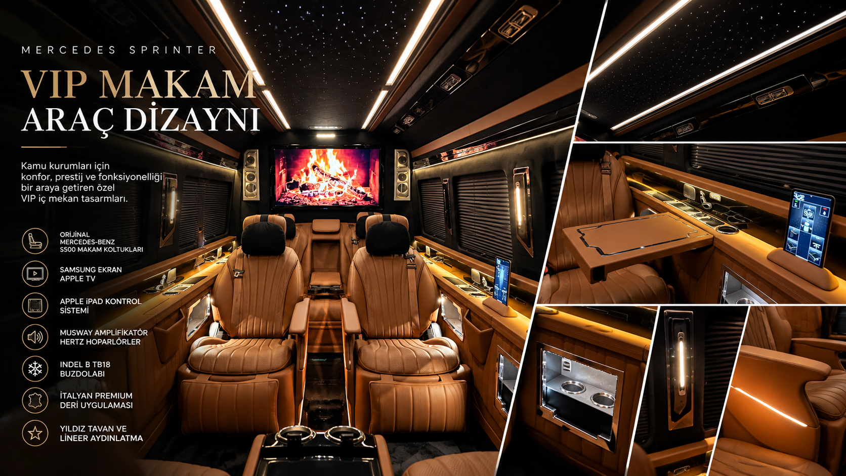 Kamu Kurumları İçin Mercedes Sprinter VIP Makam Aracı Dizaynı | Tamamlanan Gerçek Proje