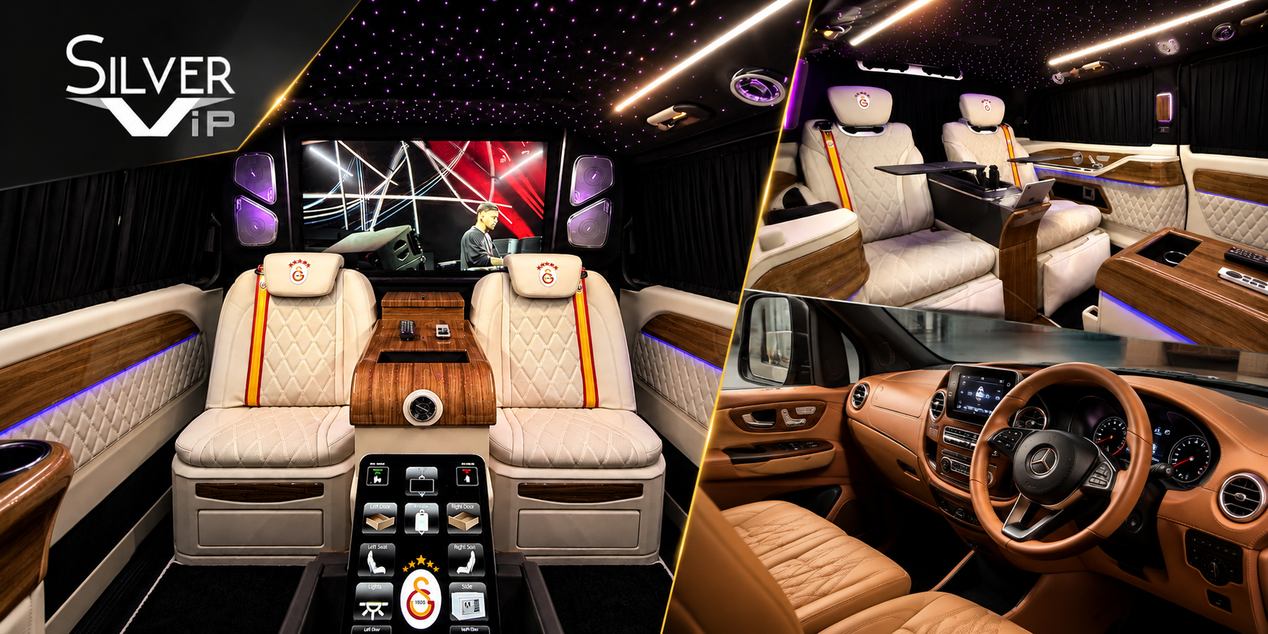 مشروع سيارة Mercedes VIP لشركة KMK Beton | تصميم داخلي خاص من Silver VIP Design