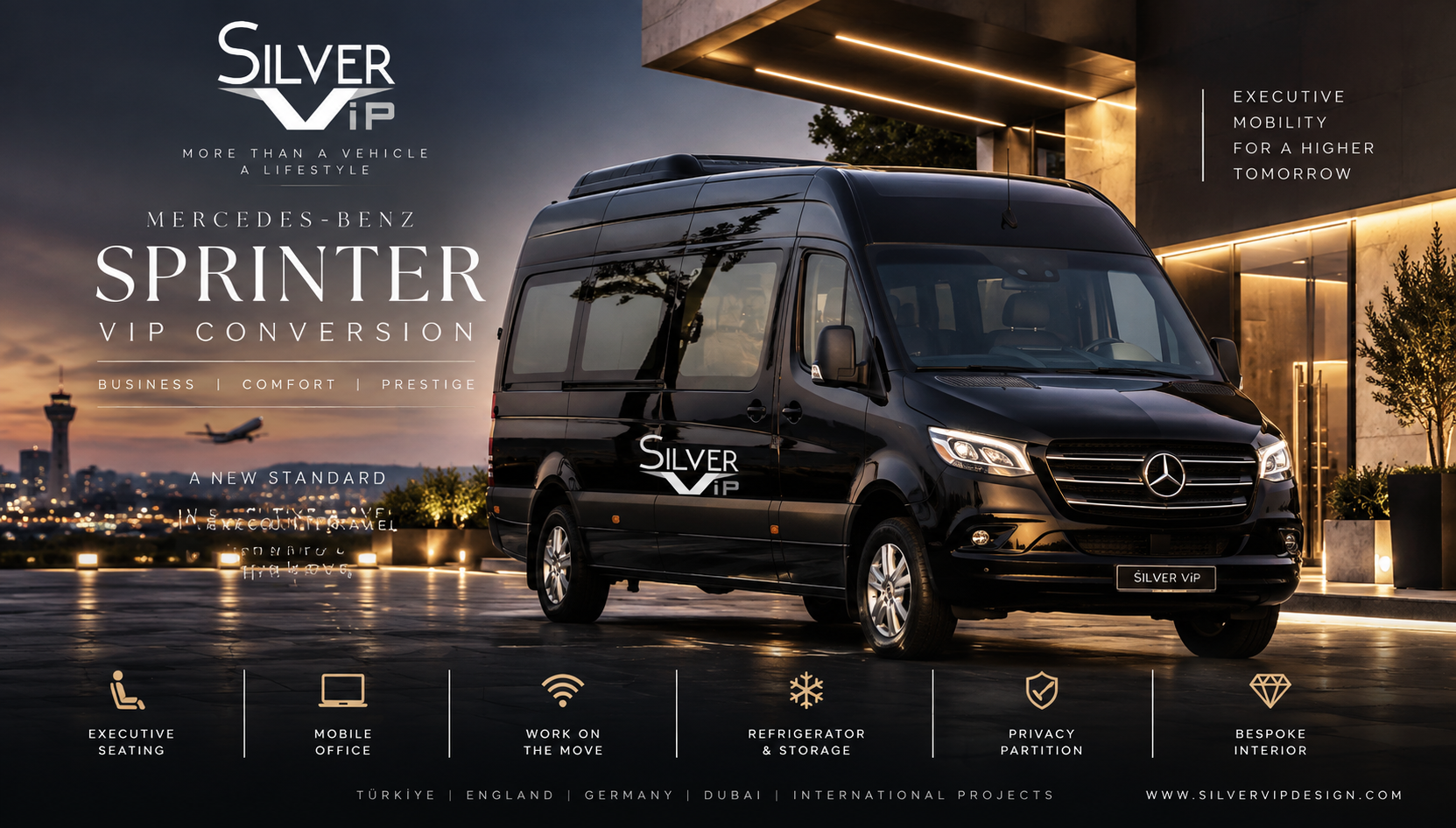 Mercedes Sprinter VIP Conversion UK | Mobile Office Interior for Executives and Business Travel